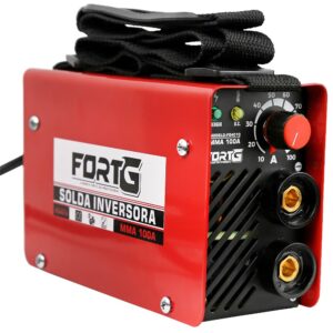Máquina de Solda Inversora MMA 100A 220V Monofásica com Porta Eletrodo e Garra Negativa com Acessórios FORTGPRO-FG4010
