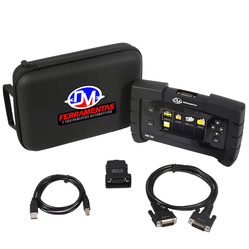 Scanner Automotivo Auto Profissional Ajuste Flex ABS Air Bag Luz de Óleo em Português DM FERRAMENTAS-DM-760