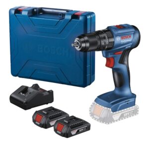 Furadeira e Parafusadeira de Impacto 1/2Pol. 18V Brushless com 2 Baterias 2,0Ah Carregador Bivolt e Maleta GSB 185-LI BOSCH-06019K31E5-000