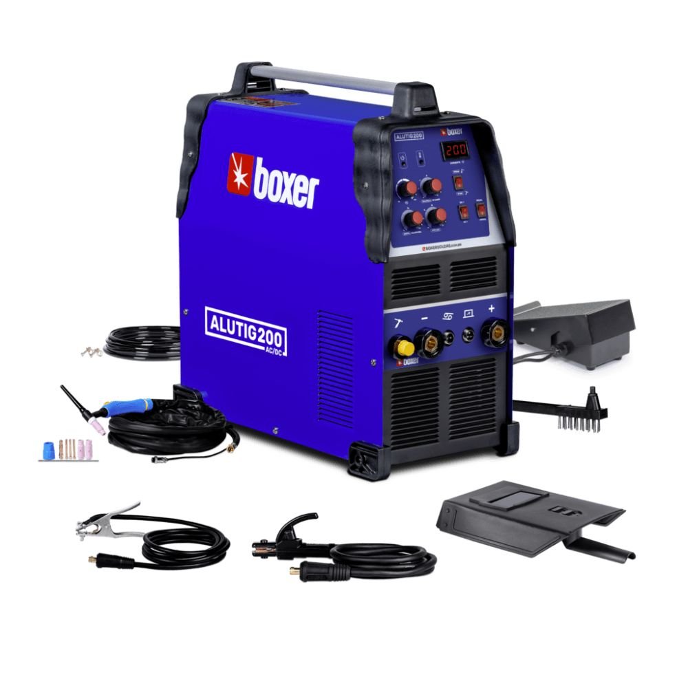 Máquina de Solda Inversora TIG AC/DC ALUTIG 200A Bivolt com Pedal e Tocha BOXER-3005010 - Imagem 3