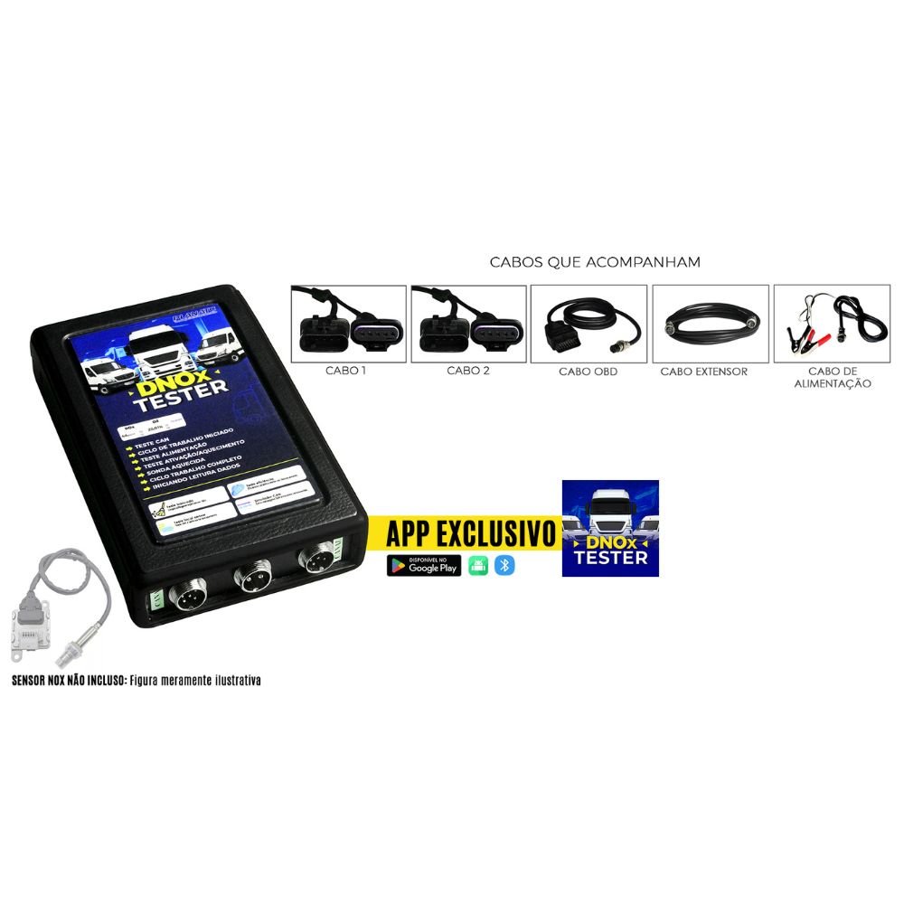 Equipamento Diagnóstico do Sistema Arla 32 e Teste de Sensor NOX de Motores DIESEL LEVE em Bancada ou Local sem Tablet PLANATC-DNOX-TESTER/LL