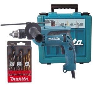 Furadeira de Impacto Vel. Variável e Reversível 1/2 Pol. 760W 220V com Kit de Broca MAKITA-HP1640KX1